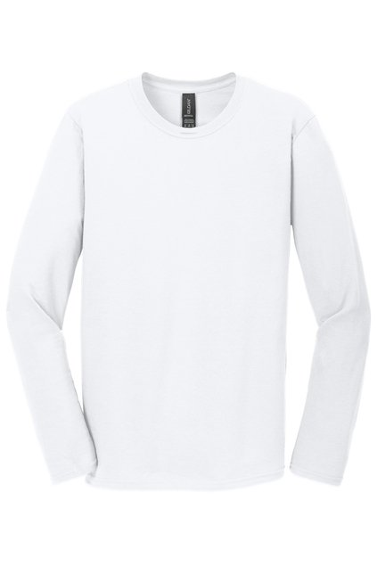 Long-Sleeved Cotton T-Shirt with Custom Screenprint Logo (Front & Back) - 2XL, White image