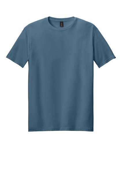 Short-Sleeved Cotton T-Shirt with Custom Screenprint Logo (Front & Back) - 4XL, Indigo image