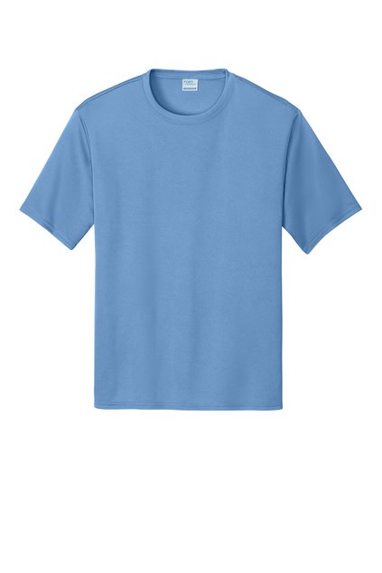 Short-Sleeved Performance T-Shirt w/ Custom Screenprint Logo (Front & Back) - Large, Light Blue image