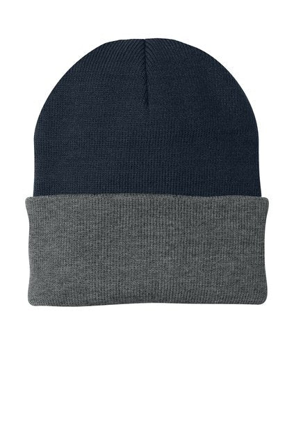 Beanie/Knit Cap (Includes Customer Embroidered Logo) - Navy/Grey image
