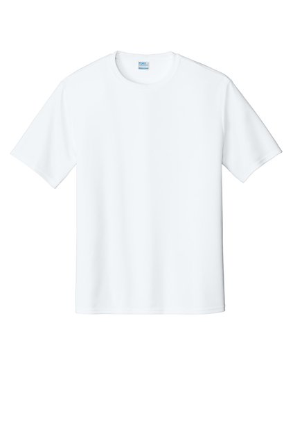 Short-Sleeved Performance T-Shirt w/ Custom Screenprint Logo (Front & Back) - Small, White image