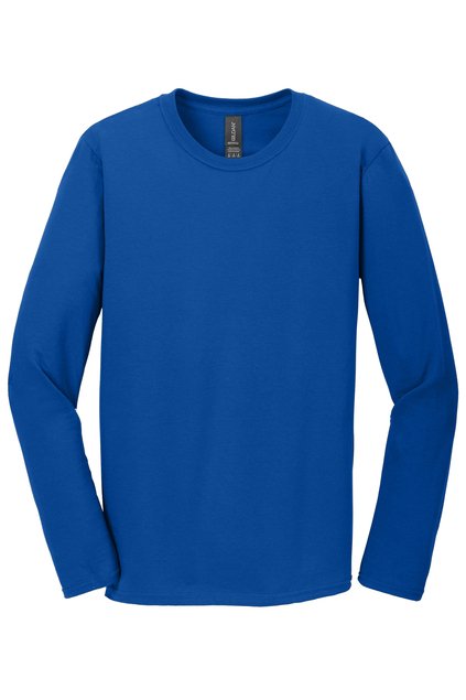 Long-Sleeved Cotton T-Shirt with Custom Screenprint Logo (Front & Back) - XL, Royal image
