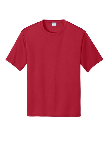 Short-Sleeved Performance T-Shirt w/ Custom Screenprint Logo (Front & Back) - Small, Red image
